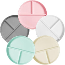 MGEZCOO Weight Loss Plate 9 Inch Round 5Pcs 3-Compartment