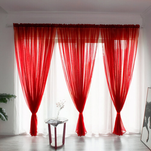 Meiiso blackout curtain bright red 200x100cm single panel