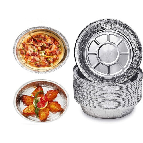 Roofei round foil pans extra-heavy duty 100 pack
