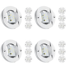 16Pcs Marine Boat Interior Lights,12V LED Boat Deck Courtesy Light 3Inch Round White 6 LED Stern Transom Anchor Light