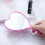 Heart-shaped handheld cosmetic mirror with handle 4