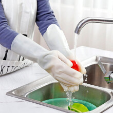 Roofei reusable dishwashing gloves white small