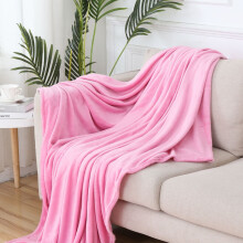 Queen Throw Blanket Solid Flannel Coral Fleece 1