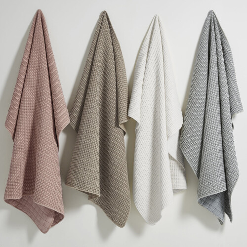 Levtex Home waffle throw grey cotton 50 x 60 in 1
