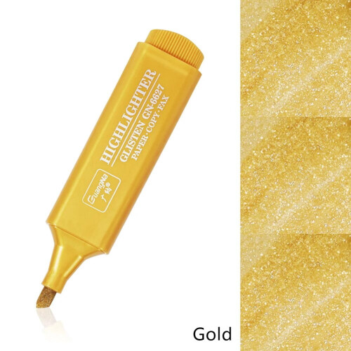 Metallic Highlighter Pen 8 Colors Gold and Fluorescent