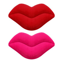 Masteelf lip-shaped plush throw pillows 2 pcs
