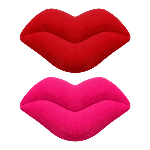 Masteelf lip-shaped plush throw pillows 2 pcs