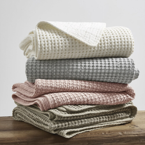 Levtex Home waffle throw grey cotton 50 x 60 in 2