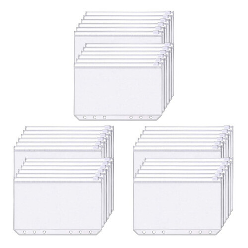 Binder Pockets A6 Size 6-Hole Zipper PVC 102 pcs
