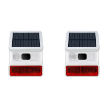 2X Wireless Solar Strobe Alarm Light Sound Flash Outdoor Alarm Siren for 433MHz Wifi GSM Alarm System for Home,Farm
