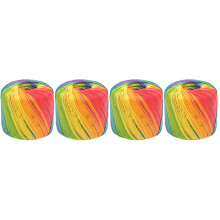 Cotton Yarn Rainbow Knitting Crochet Thread 4 Rolls