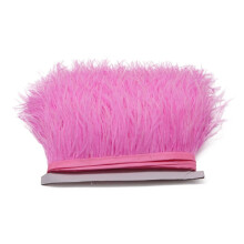 Ostrich feather trim ribbon black white dark pink 5M