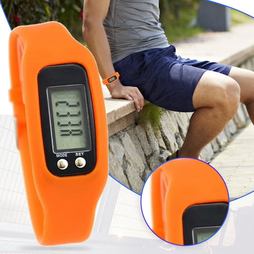 LCD pedometer watch for kids silicone band 1 piece