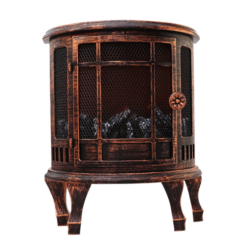 Electric fireplace stove with flame effect and LED night