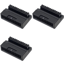 3X ATX 24 Pin to 90 Degree Power Plug Adapter Mainboard Motherboard Power Supply Cable Connectors DIY Accessessory