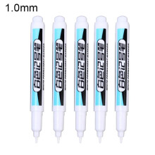 Rotulador blanco a base de aceite, tinta de gel resistente al agua, 5 unidades, 0,7 mm