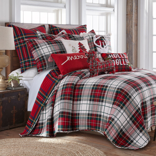 Levtex Spencer Plaid Steppdecke, wendbar, Einzelbett, Baumwolle/Polyester 2