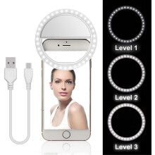 Ring Light Rechargeable 3 Brightness Levels 36 LED