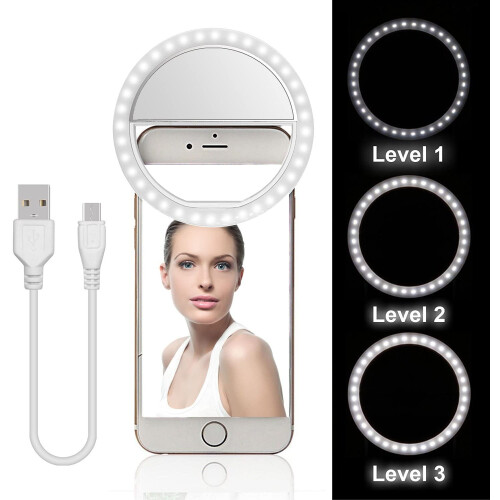 Ring Light Rechargeable 3 Brightness Levels 36 LED