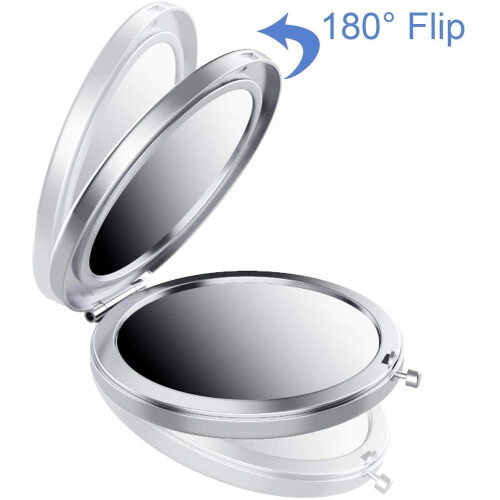 Compact folding double-sided travel makeup mirror 2