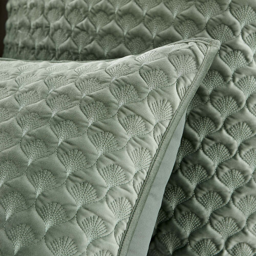Levtex Merano quiltad sammet, sjögrön 61x51 cm 1