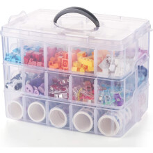 Roofei crafts storage box 3-layer with 30 adjustable