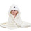 Kids' hooded bath towel white bear design 1