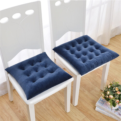 Square seat cushion with ties, solid color, thick non-slip
