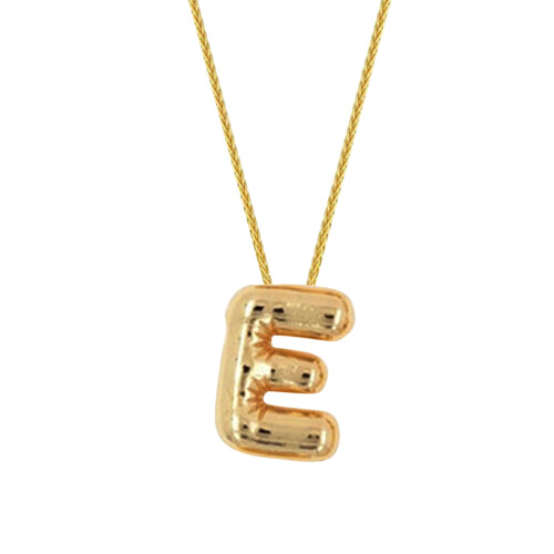 JeashCHAT bubble letter necklace balloon initial pendant