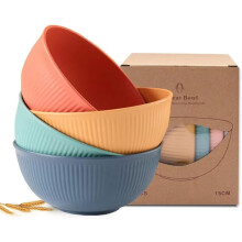 MGEZCOO Plastic Bowls Microwave Safe BPA Free 4 Pack