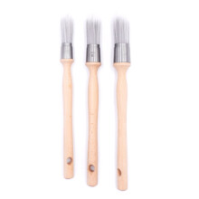 Edge Paint Brush Wooden Handle Fine Tip 3-Pack