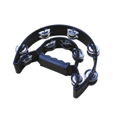 Meterk double-row handheld tambourine with metal jingles