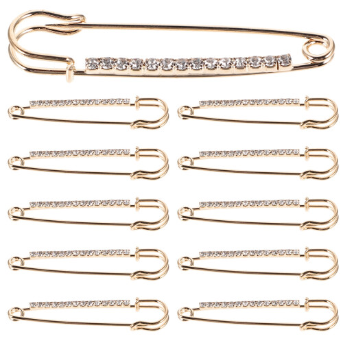 Safety Pins Metal Large 12 Pcs