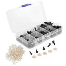 Säkerhetsögon i plast, svarta, 6-12 mm, 100 st