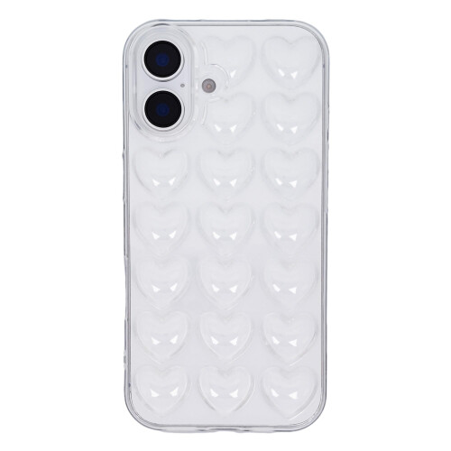 Θήκη iPhone16Pro για γυναίκες 3D κάλυμμα gel καρδιάς διαφανές 6.3 1