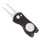 Golf divot repair tool with ball marker and putting fork 1