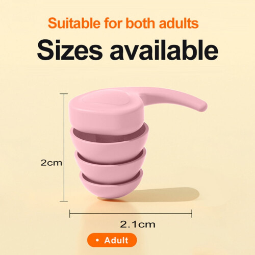 Sleeping Ear Plugs Silicone Waterproof Noise Reduction Pink 2