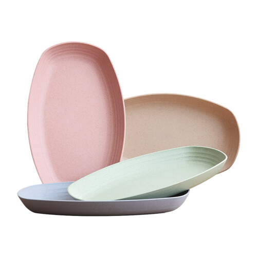 Masteelf rectangular fish platter wheat straw 1 piece