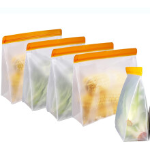 Reusable Food Storage Bags Stand-Up Leakproof 5-Pack