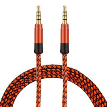 Orange AUX Cable Gold-Plated Jack 10 ft