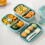 Lunch Box Neutral Stackable 67 oz with Cutlery 3-Compartment 6