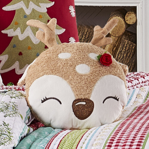 Almofada decorativa Levtex Home com estampa de cometa e cupido, 45,7 x 35,7 cm (18 x 14 polegadas). 1