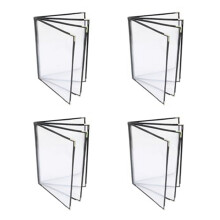 Menükartenhüllen für DIN A4-Papier (8,5 x 11 Zoll), 4er-Pack, 4-seitiger Halter
