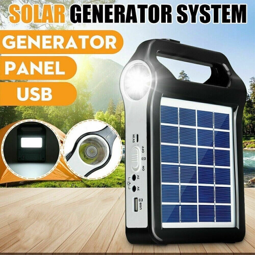 Portable solar power station 6V 2W with LED flashlight