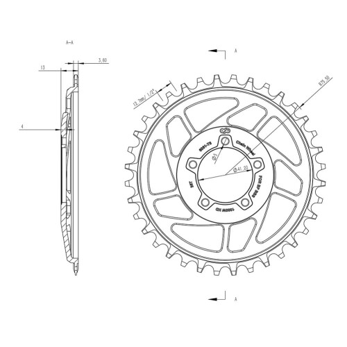 E-bike Chainring Offset Correction for BAFANG BBS HD 36T 1