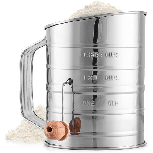 Stainless Steel Handheld Flour Sifter Double Layer