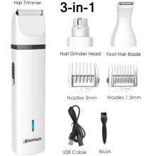 USB Rechargeable Pet Hair Trimmer 3-in-1