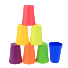 Happon kids drinking cups rainbow plastic 8 pcs