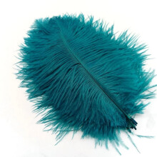 Blue Ostrich Feathers 20-25 cm 50 pcs