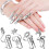 Rhinestone fingernail ring set silver 4 pcs 1